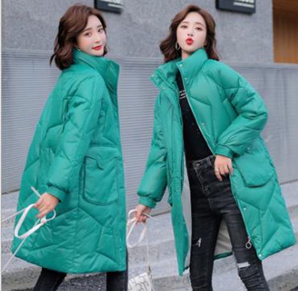 wholesale winter new style cotton-padded jacket women's mid-length loose stand-up collar bread coat student padded jacket, Black 
wholesale winter new style cotton-padded jacket women's mid-length loose stand-up collar bread coat student padded jacket, Black