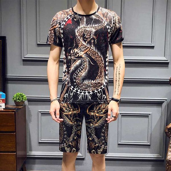 running sets dragon print summer t shirts+shorts set men short sleeve shirts casual suits clothing tracksuit plus size, Black;blue
running sets dragon print summer t shirts+shorts set men short sleeve shirts casual suits clothing tracksuit plus size, Black;blue