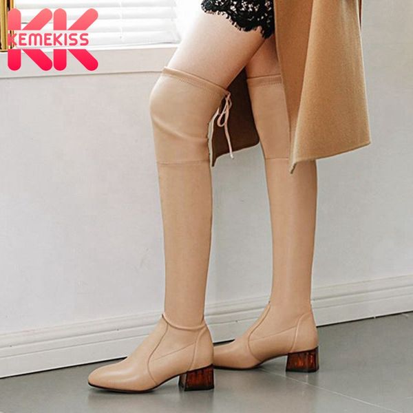 kemekiss over the knee high boots for women women shoes lacing party winter warm ladies thick heel footwear size 34-40, Black
kemekiss over the knee high boots for women women shoes lacing party winter warm ladies thick heel footwear size 34-40, Black