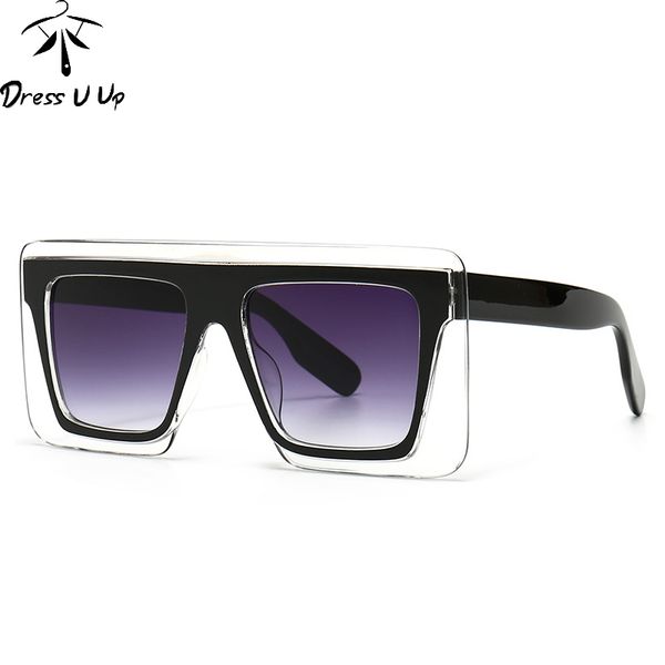 dressuup oversized square sunglasses women fashion flat one piece men gafas shade mirror uv400, White;black
dressuup oversized square sunglasses women fashion flat one piece men gafas shade mirror uv400, White;black