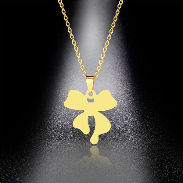 pendant necklaces titanium steel gold-plated bow necklace female clavicle chain tide net red ins niche simple temperament, Silver
pendant necklaces titanium steel gold-plated bow necklace female clavicle chain tide net red ins niche simple temperament, Silver