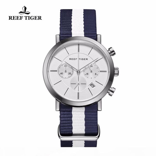 reef tiger rt fashion casual military watch for men chronograph stainless steel nylon strap wrist watches rga162, Silver
reef tiger rt fashion casual military watch for men chronograph stainless steel nylon strap wrist watches rga162, Silver