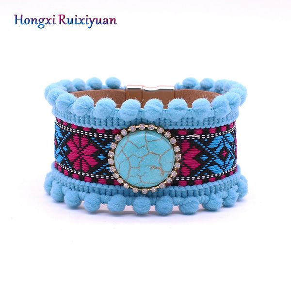 bangle leather bracelet ethnic style handmade vintage embroidered bracelets & bangles crystal magnetic buckle jewelry, Black
bangle leather bracelet ethnic style handmade vintage embroidered bracelets & bangles crystal magnetic buckle jewelry, Black