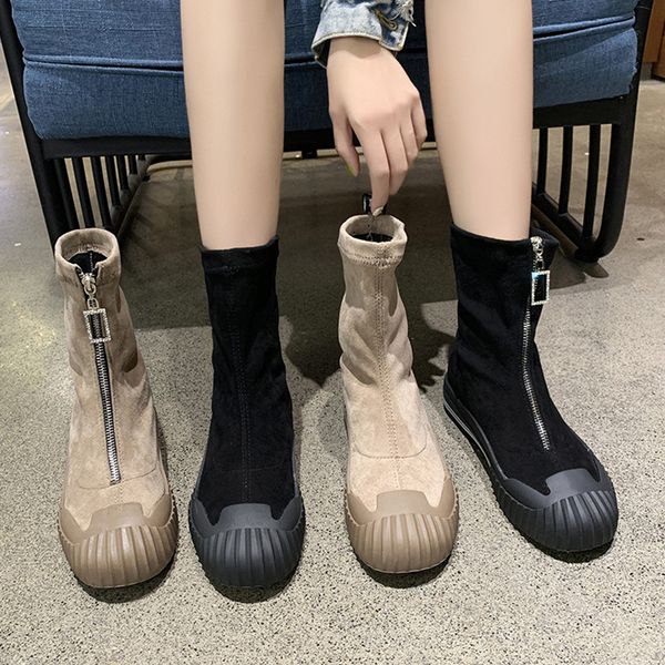 2020 autumn and winter boots women new suede socks boots comfort zipper ankle boot mujer scarpe donna chunky heels botte femme, Black
2020 autumn and winter boots women new suede socks boots comfort zipper ankle boot mujer scarpe donna chunky heels botte femme, Black