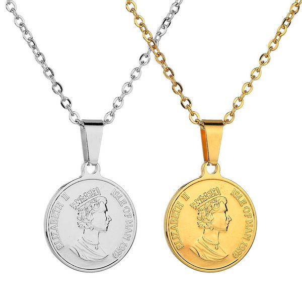 pendant necklaces elizabeth portrait necklace for women stainless steel women's round coin ornament girl birthday gift, Silver
pendant necklaces elizabeth portrait necklace for women stainless steel women's round coin ornament girl birthday gift, Silver