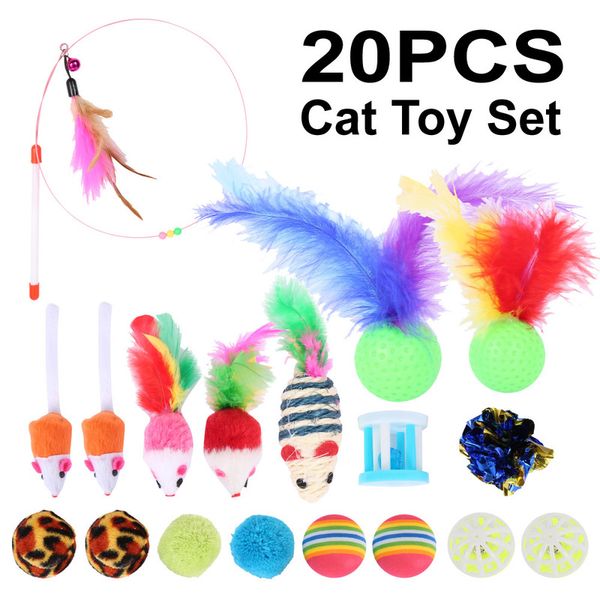 20 шт cat игрушка установить перо miceteaser wand catnip игрушки разноцветные шаровые кольца кошки интерактивные продукты для домашних живот
20 шт cat игрушка установить перо miceteaser wand catnip игрушки разноцветные шаровые кольца кошки интерактивные продукты для домашних живот