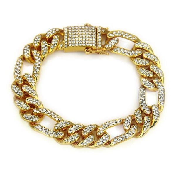link, chain size 7-8" hip hop full rhinestones iced out bracelet men gold color bling 3:1 link bracelets male rapper jewelry, Black
link, chain size 7-8" hip hop full rhinestones iced out bracelet men gold color bling 3:1 link bracelets male rapper jewelry, Black