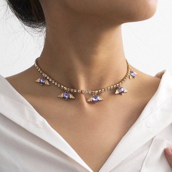 vintage temperament rhinestone chain crystal heart angel charms choker necklace women geometric clavicle necklace jewelry kolye, Golden;silver
vintage temperament rhinestone chain crystal heart angel charms choker necklace women geometric clavicle necklace jewelry kolye, Golden;silver