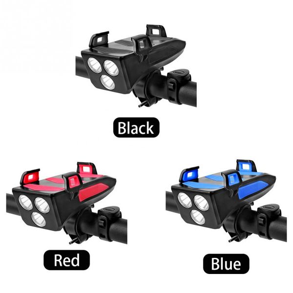 black/red/blue 4-in-1 bicycle headlight, horn lamp high decibel speakers, phone mount holder and rechargeable 4000mah power bank
black/red/blue 4-in-1 bicycle headlight, horn lamp high decibel speakers, phone mount holder and rechargeable 4000mah power bank