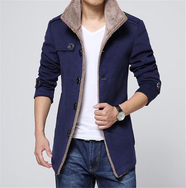 winter men jacket thick stand collar long sleeve slim blends casual solid color single breasted man coats, Black;brown
winter men jacket thick stand collar long sleeve slim blends casual solid color single breasted man coats, Black;brown