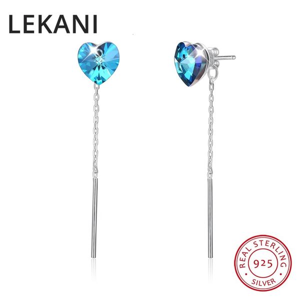 lekani crystals from swarovski new heart shaped stud earrings long chain piercing s925 silver fine jewelry for women
lekani crystals from swarovski new heart shaped stud earrings long chain piercing s925 silver fine jewelry for women