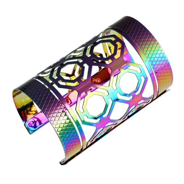 geometric pattern hollowed girl`s arm accessory, Black