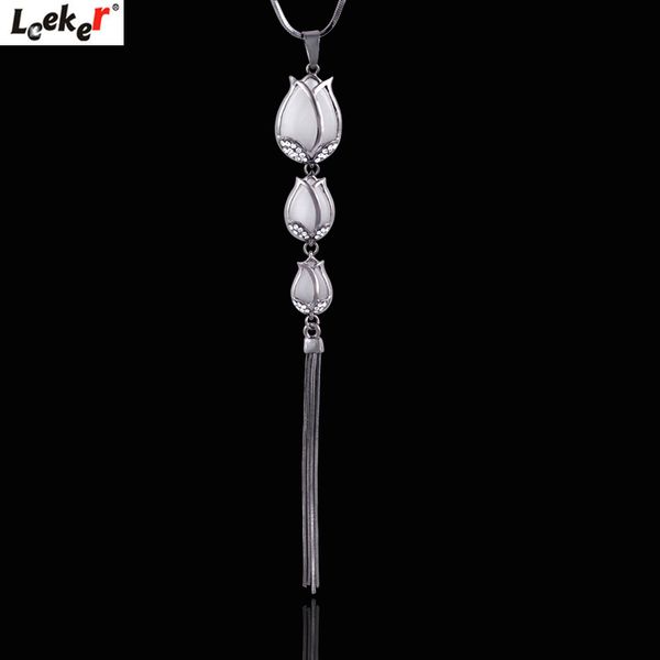 leeker opal tulip flowers tassels pendant long necklace snake chain women statement jewelry 311 lk4, Silver
leeker opal tulip flowers tassels pendant long necklace snake chain women statement jewelry 311 lk4, Silver