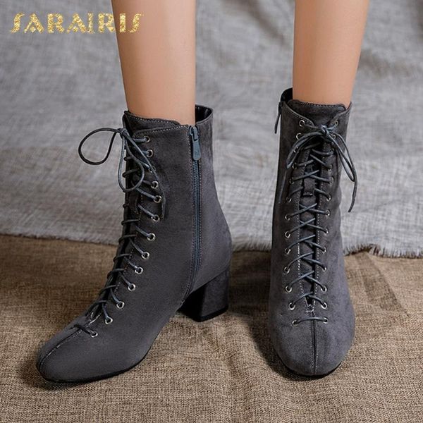 sarairis 2020 new arrivals plus size 45 ankle boots woman shoes rubber scrub chunky heels korean lace-up decorative shoes ladies, Black
sarairis 2020 new arrivals plus size 45 ankle boots woman shoes rubber scrub chunky heels korean lace-up decorative shoes ladies, Black