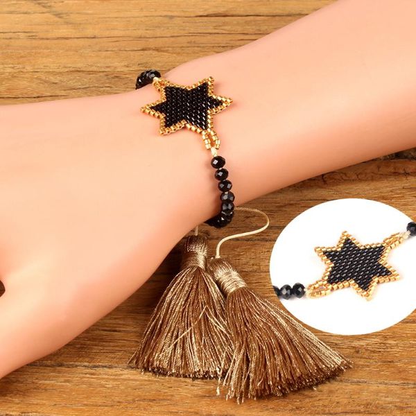 charm bracelets rttooas lucky star miyuki beads bracelet for women fashion handmade weave tassel black gold color female jewelry, Golden;silver
charm bracelets rttooas lucky star miyuki beads bracelet for women fashion handmade weave tassel black gold color female jewelry, Golden;silver