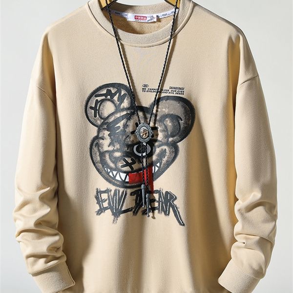 autumn dark round neck bear printed sweater men's fashion brand loose cartoon casual couple long sleeve pullover top, Black
autumn dark round neck bear printed sweater men's fashion brand loose cartoon casual couple long sleeve pullover top, Black