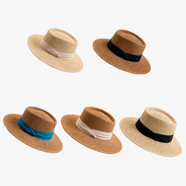 yipan005 summer women's straw hat new colorful ribbon straw hat flat brim cowboy hats panama cap sun protection hats, Blue;gray
yipan005 summer women's straw hat new colorful ribbon straw hat flat brim cowboy hats panama cap sun protection hats, Blue;gray