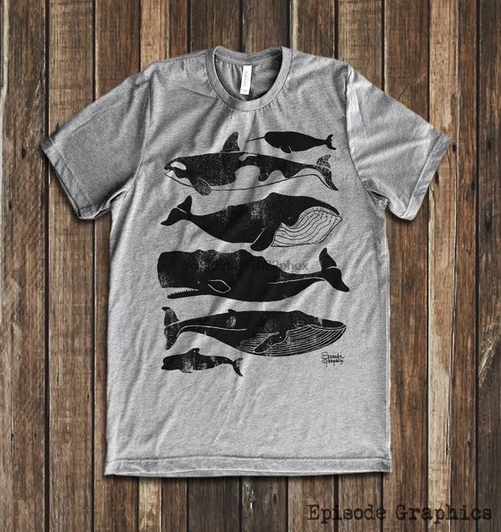 6 whale print mens & crew neck t-shirt men t shirt