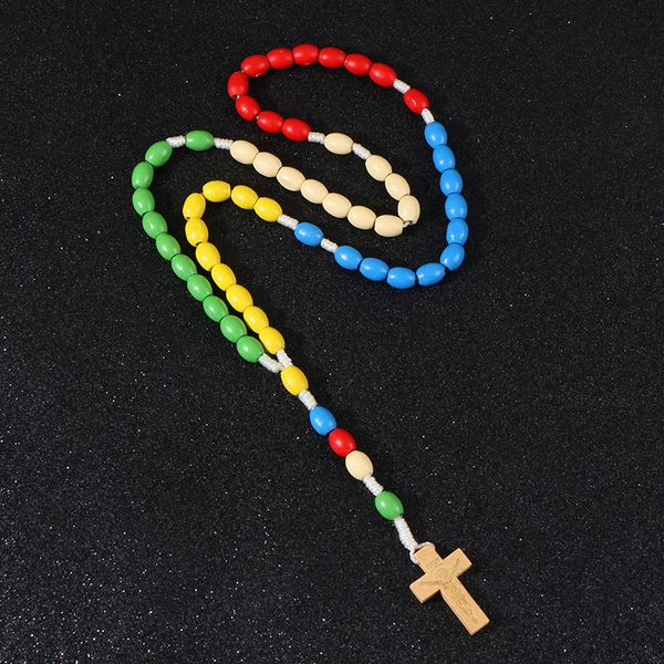 komi handmade jesus wooden weave colored rosary cross pendant necklace beads orthodox catholic religious praying jewelry r-190, Silver
komi handmade jesus wooden weave colored rosary cross pendant necklace beads orthodox catholic religious praying jewelry r-190, Silver