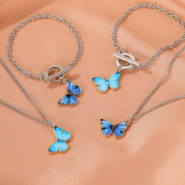 pendant necklaces 2021 purple blue butterfly necklace for women vintage titanium steel wedding choker jewelry accessories, Silver
pendant necklaces 2021 purple blue butterfly necklace for women vintage titanium steel wedding choker jewelry accessories, Silver
