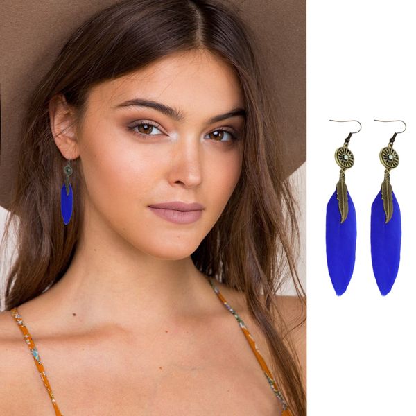 dangle & chandelier bohemia feather piercing earrings for women retro bronze hyperbole earing fashion jewelry ka289, Silver
dangle & chandelier bohemia feather piercing earrings for women retro bronze hyperbole earing fashion jewelry ka289, Silver