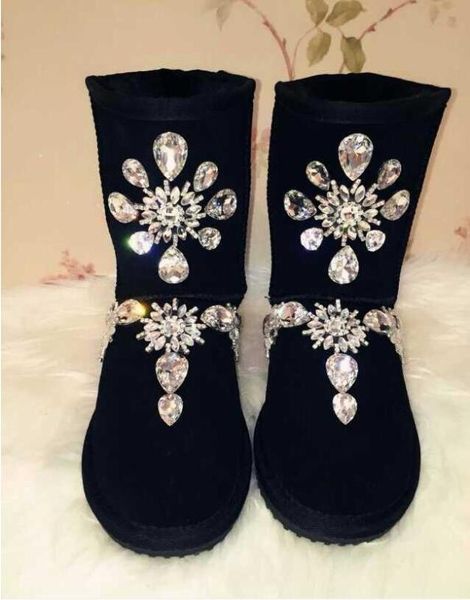 handmade fashion rhinestone tube cowhide leather snow boots women's cotton shoes, Black
handmade fashion rhinestone tube cowhide leather snow boots women's cotton shoes, Black