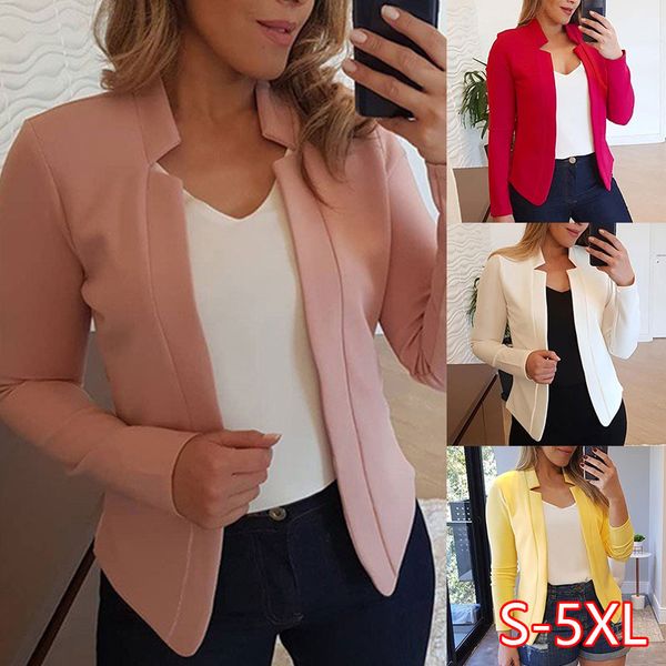 women's suits & blazers women fashion coats autumn business office ladies jacket outwears solid color long-sleeved feminino slim blazer, White;black
women's suits & blazers women fashion coats autumn business office ladies jacket outwears solid color long-sleeved feminino slim blazer, White;black