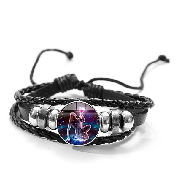 doreenbeads constellations series bracelet 12 zodiac signs black button woven leather glass dome jewelry men accessories, Golden;silver
doreenbeads constellations series bracelet 12 zodiac signs black button woven leather glass dome jewelry men accessories, Golden;silver