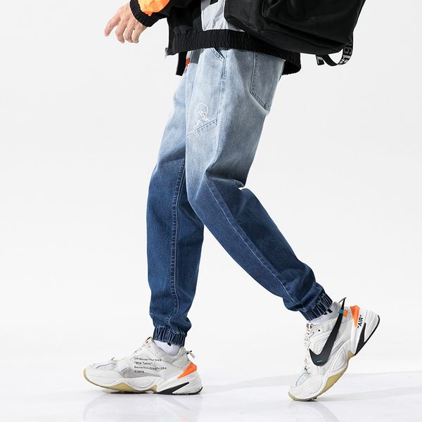 men's jeans trendy gradient harem men casual cotton denim pants loose baggy trousers streetwear vintage man clothing 2021, Blue
men's jeans trendy gradient harem men casual cotton denim pants loose baggy trousers streetwear vintage man clothing 2021, Blue