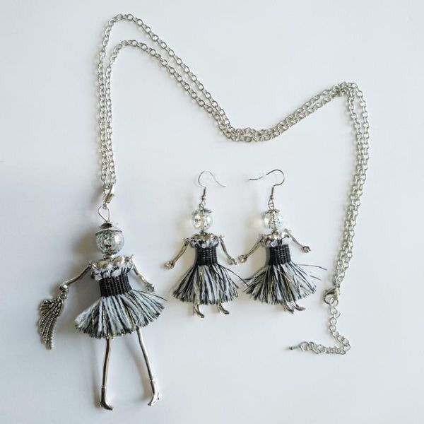 ylwhjj new women black tassels doll pendant lovely necklace girl earring fashion statement necklace and earring sets jewelry, Silver
ylwhjj new women black tassels doll pendant lovely necklace girl earring fashion statement necklace and earring sets jewelry, Silver