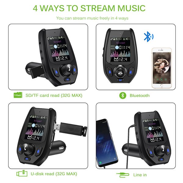 bluetooth 5.0 5v 3.1a fm transmitter battery voltage double usb charger with voice prompts modulator new bluetooth adapter
bluetooth 5.0 5v 3.1a fm transmitter battery voltage double usb charger with voice prompts modulator new bluetooth adapter