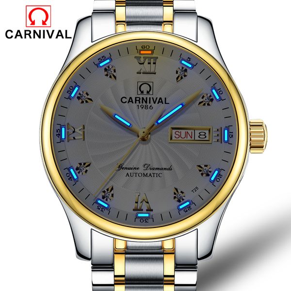 2020carnival tritium luminous men's watch luxury sports waterproof genuine brand stainless steel mechanical wrist watch, Slivery;brown
2020carnival tritium luminous men's watch luxury sports waterproof genuine brand stainless steel mechanical wrist watch, Slivery;brown
