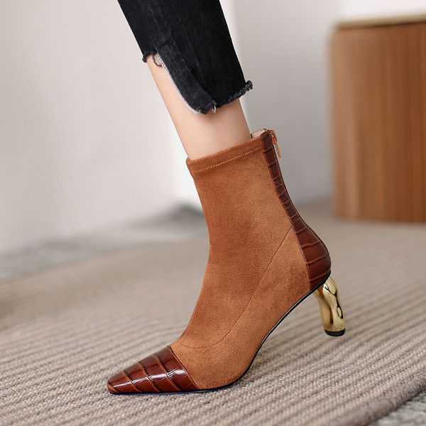 vintage genuine leather high heels boots classic design pointed toe handmade shoes for women wedding casual shoes woman, Black
vintage genuine leather high heels boots classic design pointed toe handmade shoes for women wedding casual shoes woman, Black