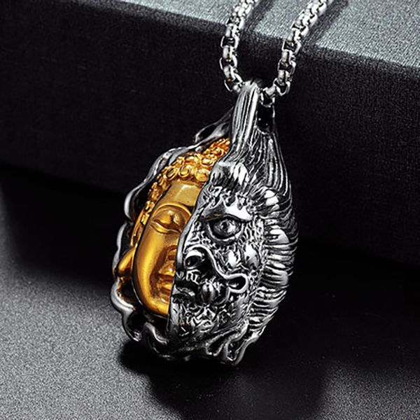 pendant necklaces noter arrival devil buddha punk necklace men boys hiphop rock chain link male accessories gift, Silver
pendant necklaces noter arrival devil buddha punk necklace men boys hiphop rock chain link male accessories gift, Silver