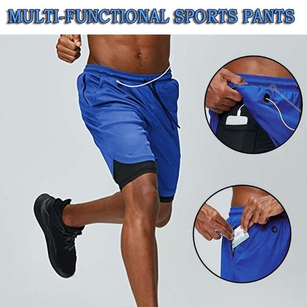 men's double layer quick-dry shorts breathable shorts multi-functional sports pants with pockets pantalon corto hombre, White;black
men's double layer quick-dry shorts breathable shorts multi-functional sports pants with pockets pantalon corto hombre, White;black