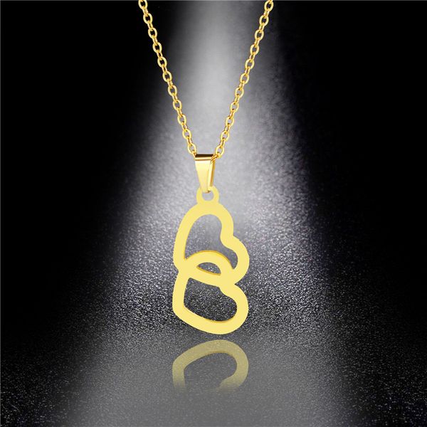 pendant necklaces trendy double heart for women love jewellery bridesmaid gift stainless steel link chain bijoux collier choker, Silver
pendant necklaces trendy double heart for women love jewellery bridesmaid gift stainless steel link chain bijoux collier choker, Silver
