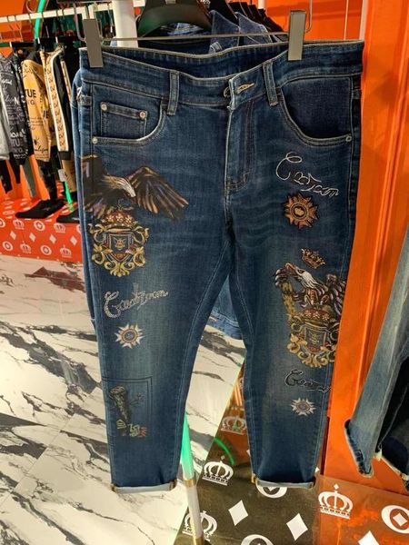 wb9472 fashion men's jeans 2020 runway european design party style men's clothing, Blue
wb9472 fashion men's jeans 2020 runway european design party style men's clothing, Blue