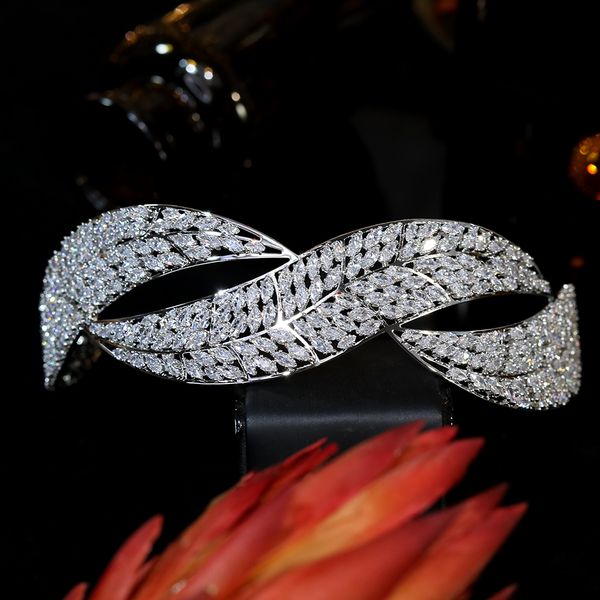 new fashion leaf shape zirconia crown wedding bridal headband crowns for women prom party tiaras and crowns, Silver
new fashion leaf shape zirconia crown wedding bridal headband crowns for women prom party tiaras and crowns, Silver