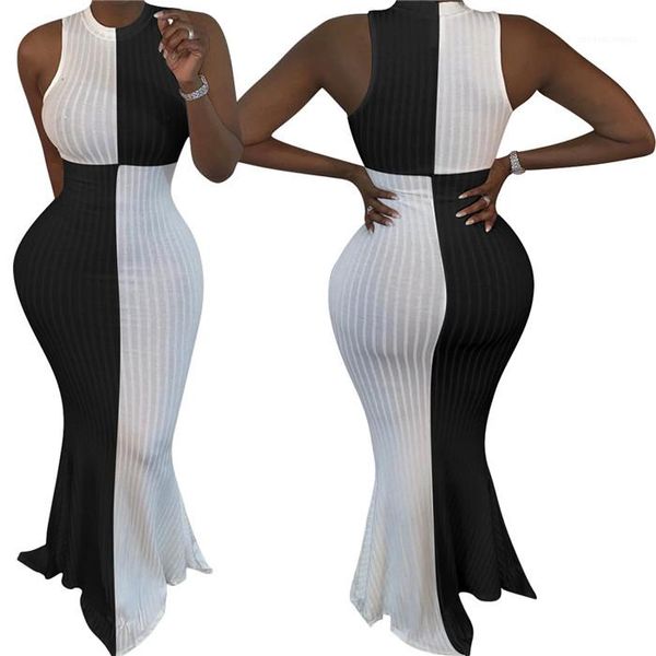 sleeveless patchwork maxi dress fashion o neck women designer bodycon clothing high waist womens party dresses slim, White;black
sleeveless patchwork maxi dress fashion o neck women designer bodycon clothing high waist womens party dresses slim, White;black