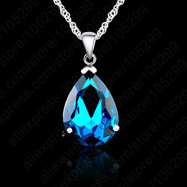good quality 925 sterling silver white gold plated pendant necklace crystal water drop woman jewelry 9 color
good quality 925 sterling silver white gold plated pendant necklace crystal water drop woman jewelry 9 color