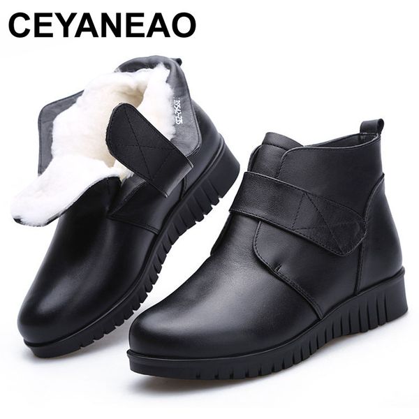 ceyaneao 2020 vintage genuine leather wool mother shoes keep warm comfortable snow boots round toe winter ankle boots for women, Black
ceyaneao 2020 vintage genuine leather wool mother shoes keep warm comfortable snow boots round toe winter ankle boots for women, Black