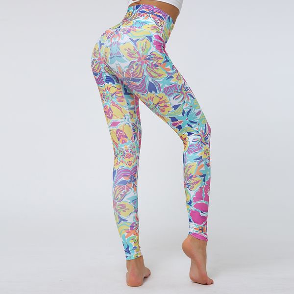 yoga digital yoga plant base digital printed pants sports tight fitness pants wzxdr