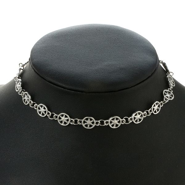chokers women gothic jewelry vintage hollow hexagonal simple collier fashion necklace, Golden;silver
chokers women gothic jewelry vintage hollow hexagonal simple collier fashion necklace, Golden;silver