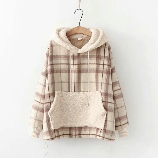 japan style literature art retro plaid lamb wool cotton sweatshirts fashion loose women hoodie femme harajuku patchwork pullover, Black
japan style literature art retro plaid lamb wool cotton sweatshirts fashion loose women hoodie femme harajuku patchwork pullover, Black