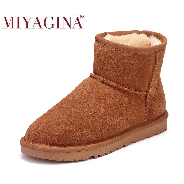 miyagina classic cowhide snow boots 100% genuine leather boots warm winter shoes for women large size 34-44, Black
miyagina classic cowhide snow boots 100% genuine leather boots warm winter shoes for women large size 34-44, Black