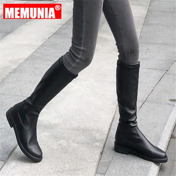 boots memunia 2021 genuine leather women square heel solid color fashion knee high autumn winter women's dress shoes, Black
boots memunia 2021 genuine leather women square heel solid color fashion knee high autumn winter women's dress shoes, Black