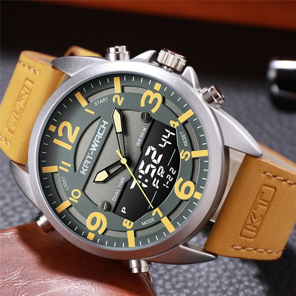 wristwatches outdoor men watches sport digital quartz watch male fashion leather strap led clock electronic waterproof 50m, Slivery;brown
wristwatches outdoor men watches sport digital quartz watch male fashion leather strap led clock electronic waterproof 50m, Slivery;brown