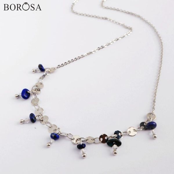 chains borosa natural stone beads chain necklace lapis silver plated fashion coin statement wx1321
chains borosa natural stone beads chain necklace lapis silver plated fashion coin statement wx1321