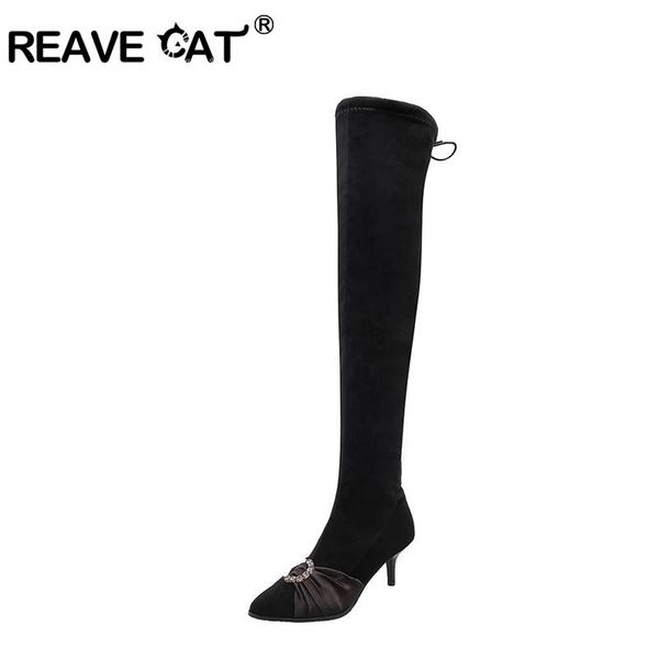 boots reave cat thigh high winter stretch over the knee pointed toe thin heel rhinestone zipper long botas feminino, Black
boots reave cat thigh high winter stretch over the knee pointed toe thin heel rhinestone zipper long botas feminino, Black