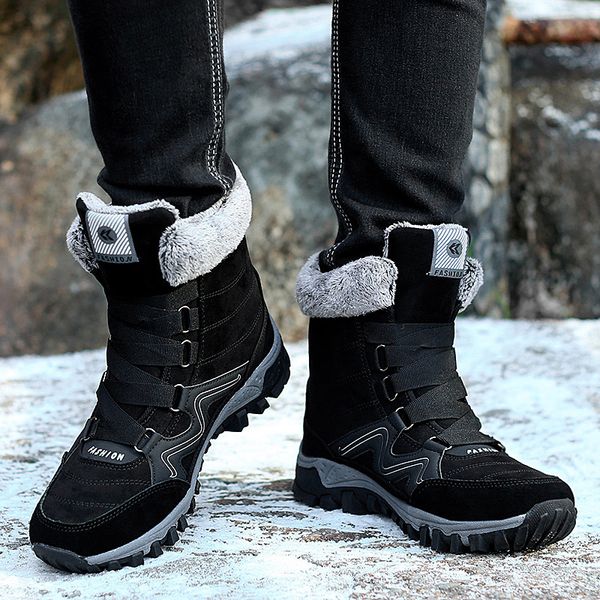 boots leather men winter with fur super warm snow work casual shoes sneakers high rubber ankle female, Black
boots leather men winter with fur super warm snow work casual shoes sneakers high rubber ankle female, Black